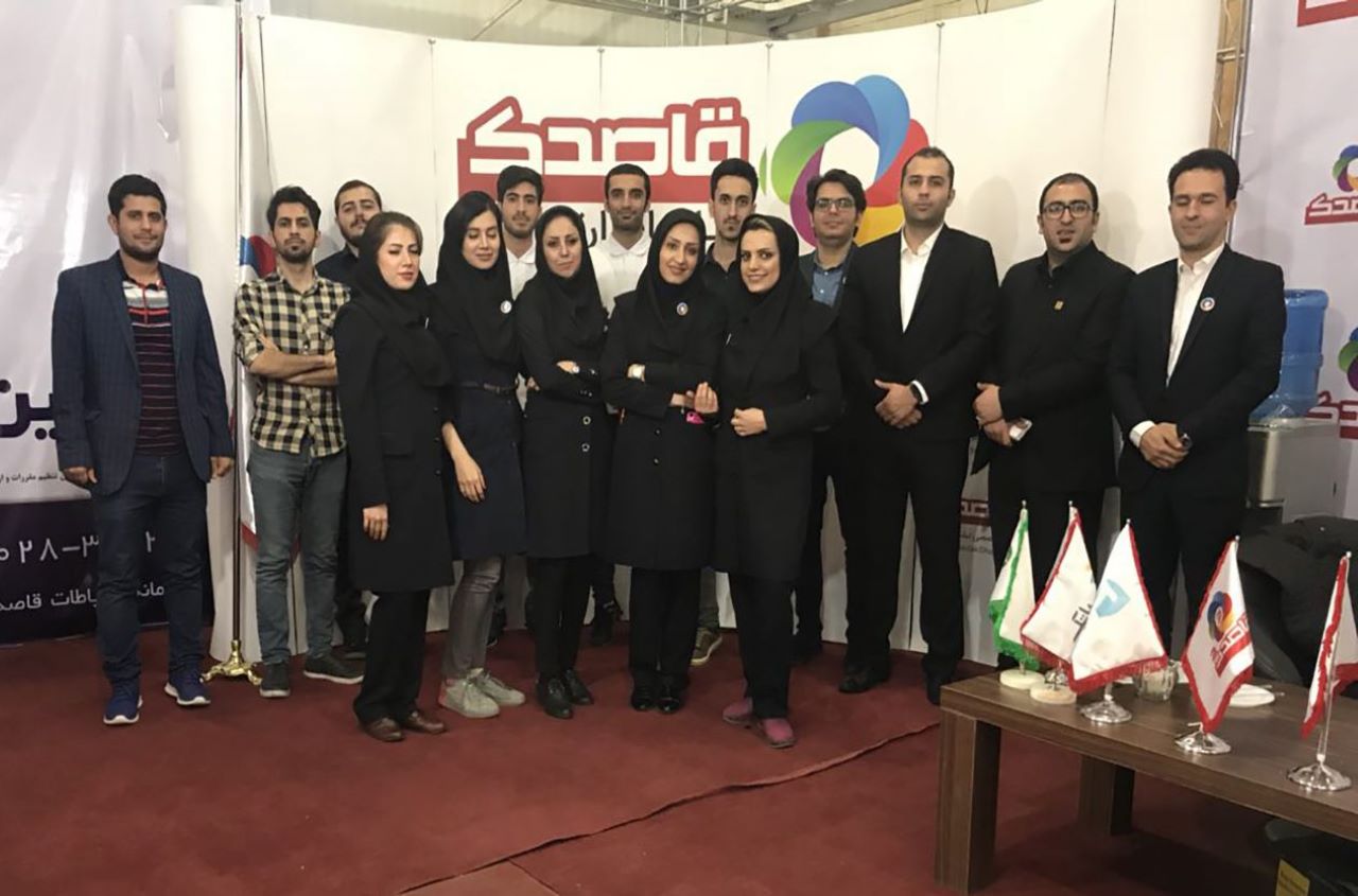 Group photo with the bosses and colleagues of Ghasedak Company in Elcamp exhibition